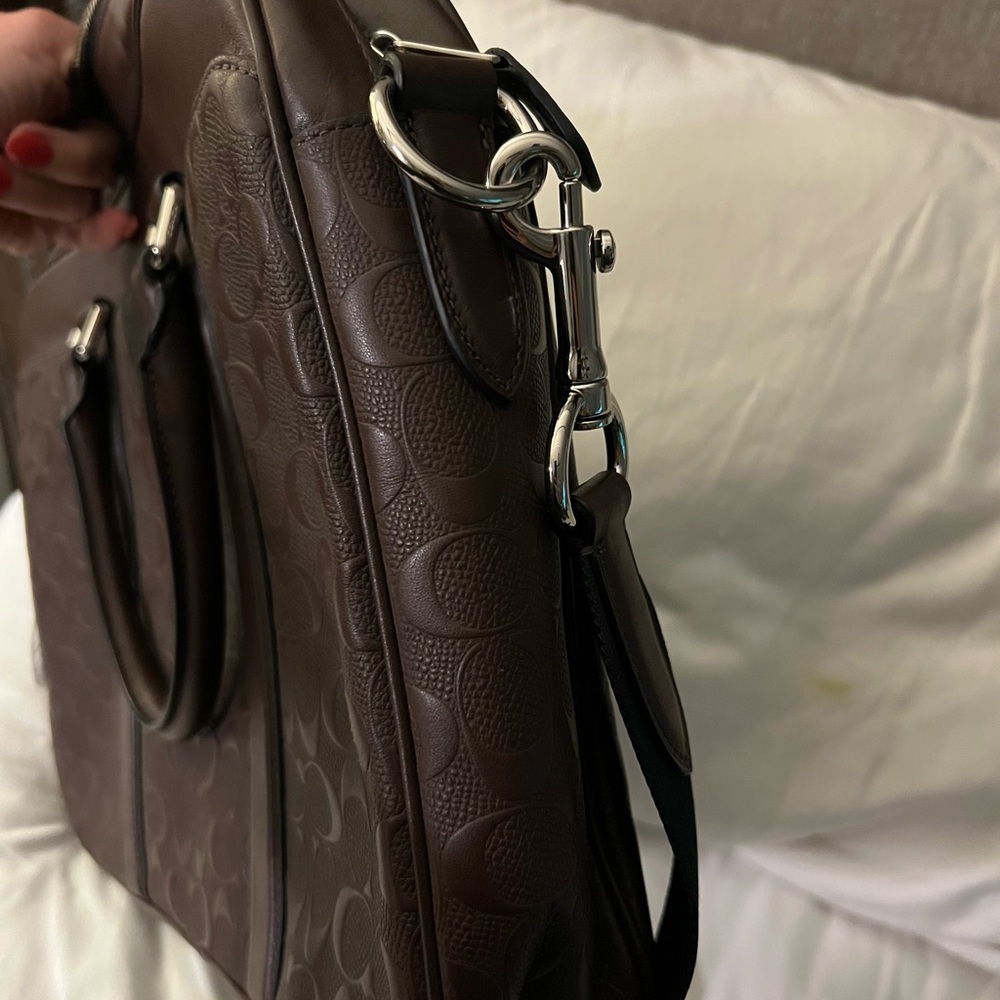 New w/o tag. Coach Brown Leather Men's Laptop Bag - Picture 5 of 7